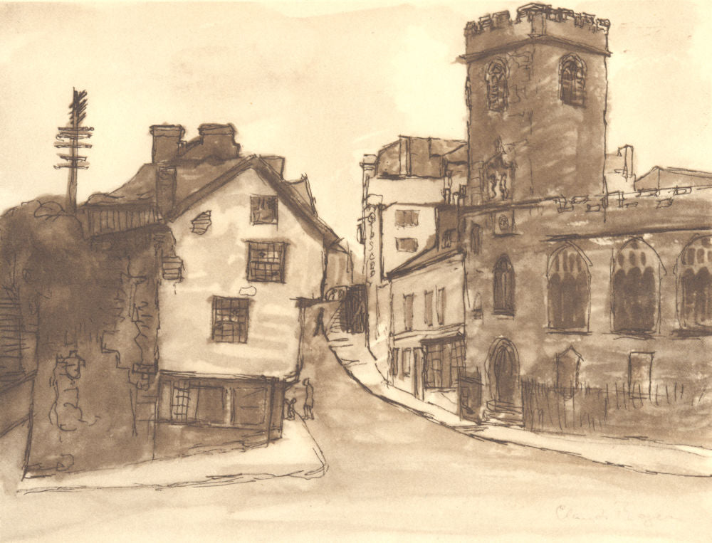 EXETER. St. Mary Steps. Devon. By Claud Rogers 1949 old vintage print picture